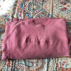 pink champion sweatshirt